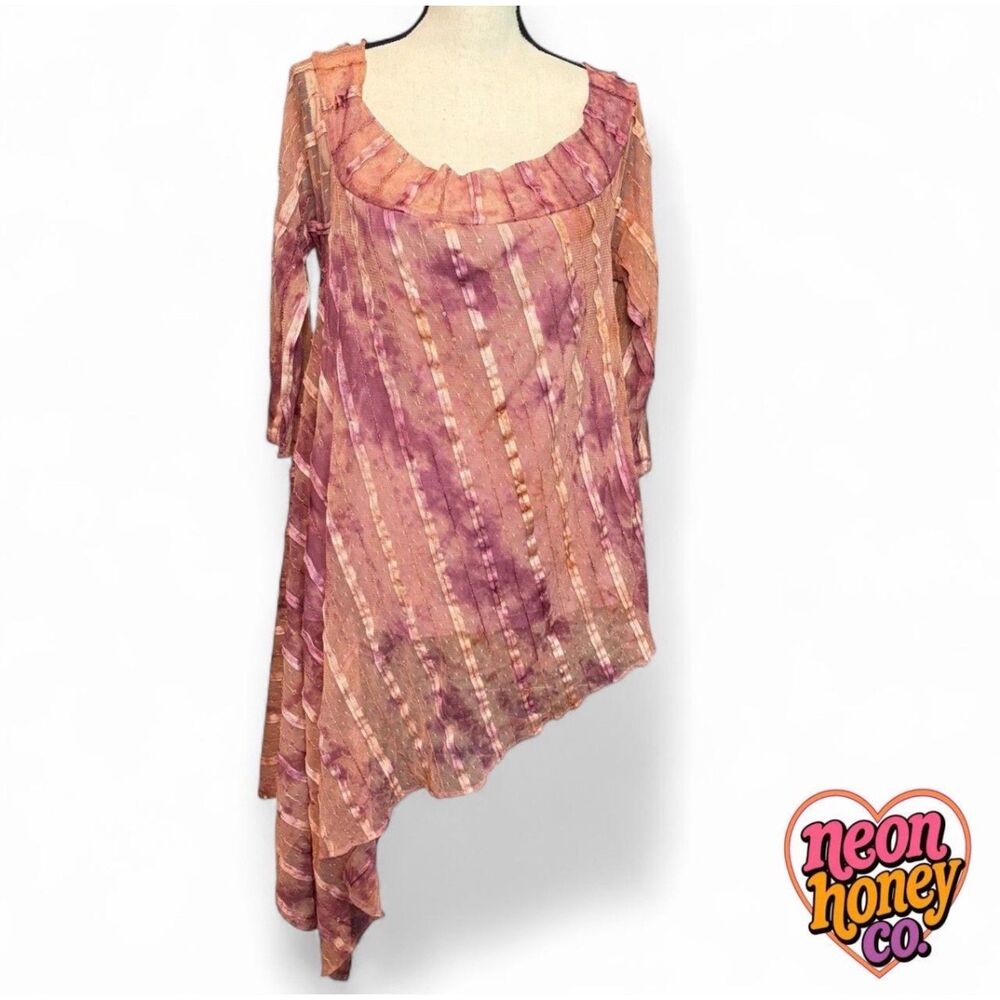 Y2K Bella Bella Fairy Grunge Mesh Asymmetrical Tunic